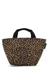 Herve Chapelier Printed Canvas 1027f Shopping Bag In Animal Print