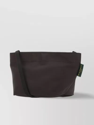 Herve Chapelier Rectangular Shape Canvas Crossbody Bag In Brown