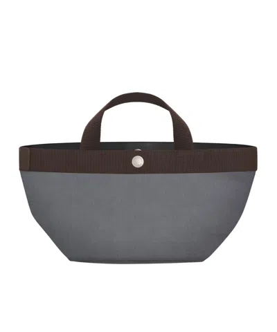 Herve Chapelier Snap Handbag In Gray