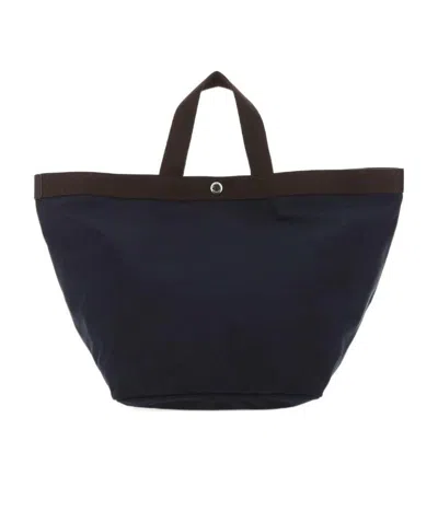 Herve Chapelier Stitched Design Handbag In Black