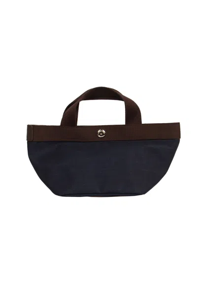 Herve Chapelier Top Handle Woven Shoulder Bag In Black