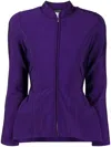 Herve L Leroux Peplum-hem Jacket In Purple