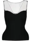 Herve L Leroux Sheer-detail Strapless Top In Black