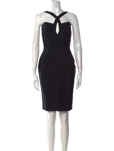 Pre-owned Herve L Leroux Vintage Knee-length Dress In Black