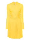 Herve L Leroux X Front Overlap Long Sleeves Swing Dress