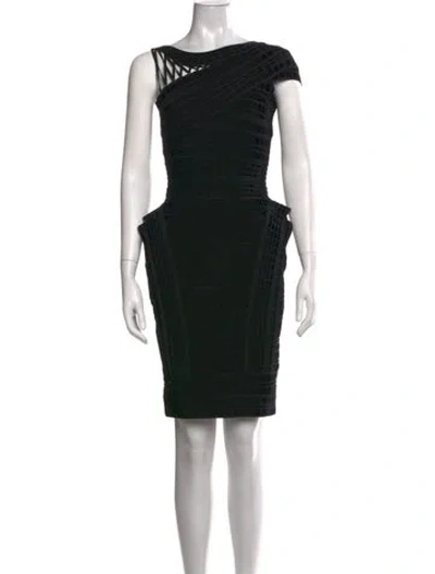 Pre-owned Herve Leger 2010 Knee-length Dress In Black