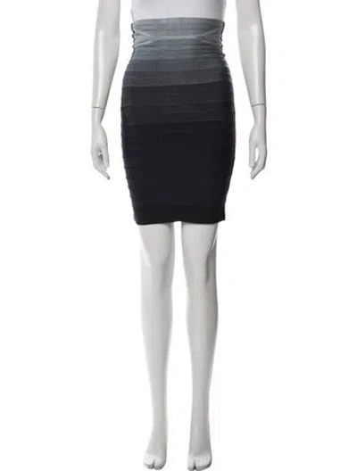 Pre-owned Herve Leger Abbey Mini Skirt W/ Tags In Blue