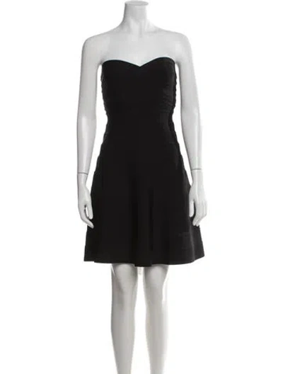 Pre-owned Herve Leger Akari Mini Dress In Black