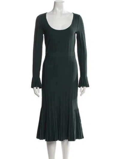 Pre-owned Herve Leger Alena Dress Midi Length Dress W/ Tags In Green