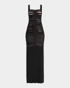Herve Leger Alessandra Slash-cutout Bandage Fringe Gown In Black