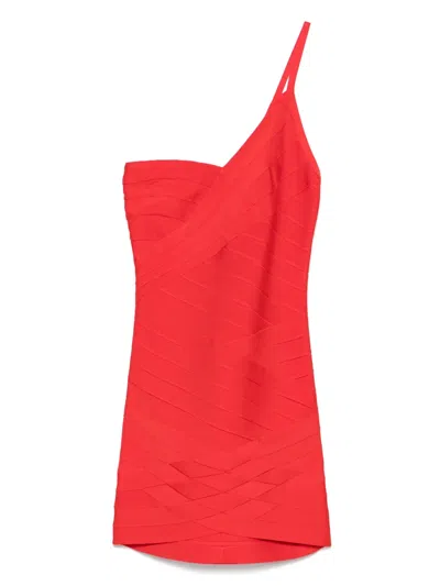 Herve Leger Ally Mini Dress In 红色