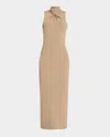Herve Leger The Angelica Ribbed Gown In Latte 263