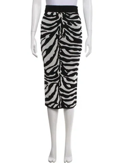 Pre-owned Herve Leger Animal Print Midi Length Skirt In Gray