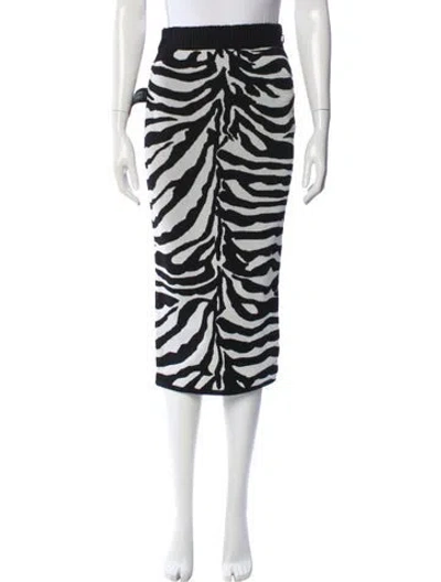 Pre-owned Herve Leger Animal Print Midi Length Skirt W/ Tags In Black