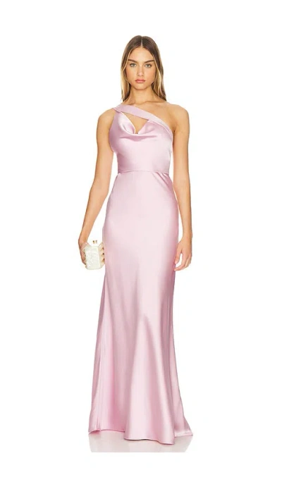 Herve Leger Asymmetrical Gown In 浅灰