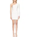 Herve Leger One Shoulder Bandage Mini Dress In White