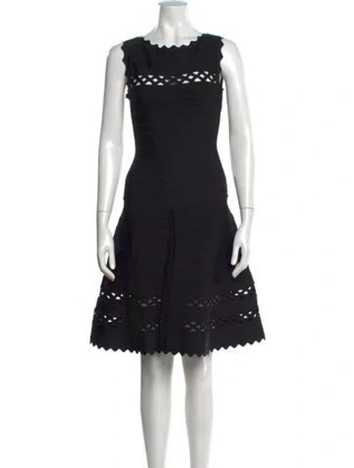 Pre-owned Herve Leger Audrina Knee-length Dress In Black