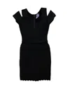 Herve Leger Bandage Cold-shoulder Mini Dress In Black Rayon In Black