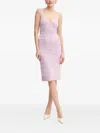 Herve Leger Bandage-effect V-neck Midi Day Dress In Pink
