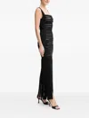 Herve Leger Bandage Fringed Dress In Black