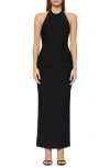 Herve Leger Halter Bandage Gown In Black