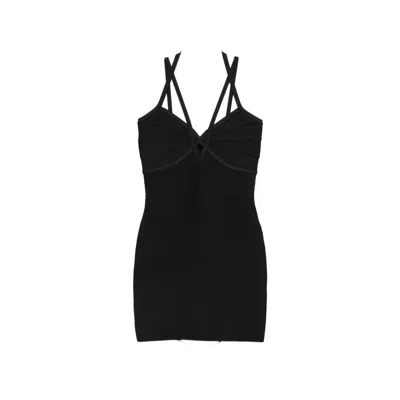 Herve Leger Hervé Léger Bandage V-neck Dress In Black