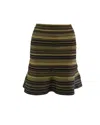 Herve Leger Banded Flare Skirt In Yellow/black Cotton In Yellow