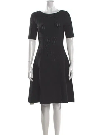 Pre-owned Herve Leger Bateau Neckline Knee-length Dress In Gray