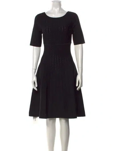 Pre-owned Herve Leger Bateau Neckline Knee-length Dress W/ Tags In Black
