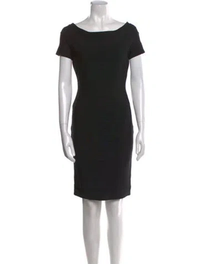 Pre-owned Herve Leger Bateau Neckline Mini Dress In Black