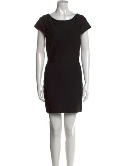 Pre-owned Herve Leger Bateau Neckline Mini Dress In Black