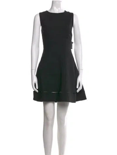 Pre-owned Herve Leger Bateau Neckline Mini Dress In Black