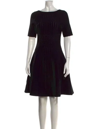 Pre-owned Herve Leger Bateau Neckline Mini Dress In Black