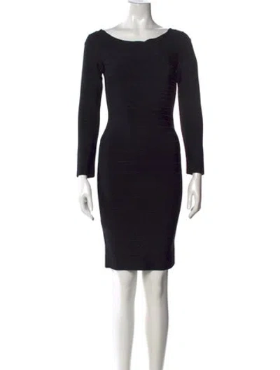 Pre-owned Herve Leger Bateau Neckline Mini Dress W/ Tags In Black