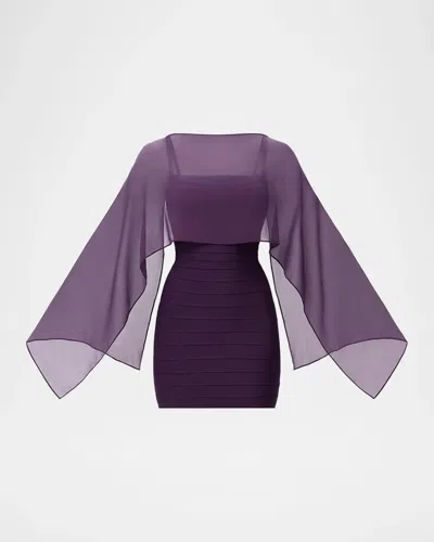 Herve Leger Bellamy Scarf Mini Dress In Elderberry