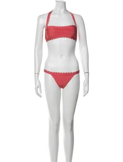 Pre-owned Herve Leger Bikini In Orange