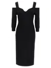 Herve Leger Hervé Léger 'icon Notched Bateau Midi' Dress In Black