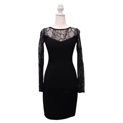 Pre-owned Herve Leger Hervé Léger Black Lace Bandage Dress – Eu 38