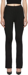 Herve Leger Black Lurex Variegated Rib Trousers In 010 Black
