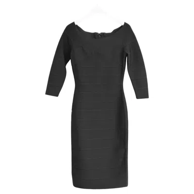 Pre-owned Herve Leger Black Sweetheart Neck Bandage Dress Size Xs