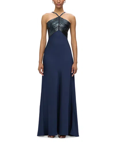 Herve Leger Blake Gown In Midnight