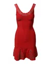 Herve Leger Hervé Leger Blakey Bandage Dress In Red Rayon In Red