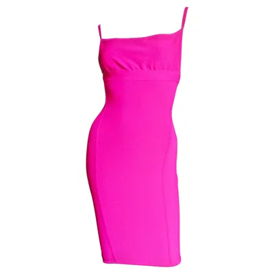 Pre-owned Herve Leger Bodycon Dress 1990s In Pink