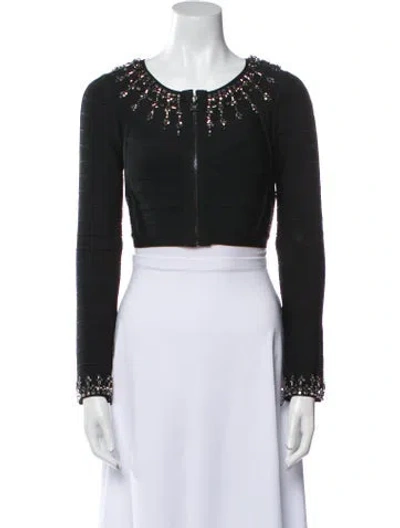 Pre-owned Herve Leger Bolero In Black