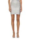 Herve Leger Brianne Metallic Skirt In Silver Foil