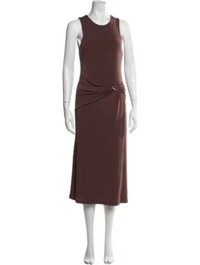 Pre-owned Herve Leger Brooke Midi Length Dress In Brown