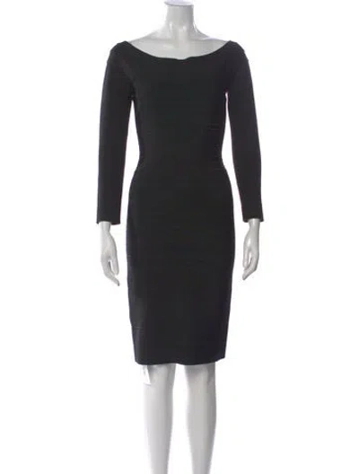 Pre-owned Herve Leger Candice Knee-length Dress In Black