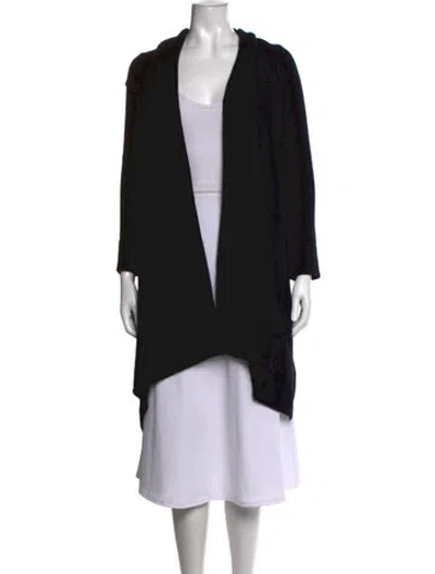 Pre-owned Herve Leger Cashmere Open Front Sweater In Black