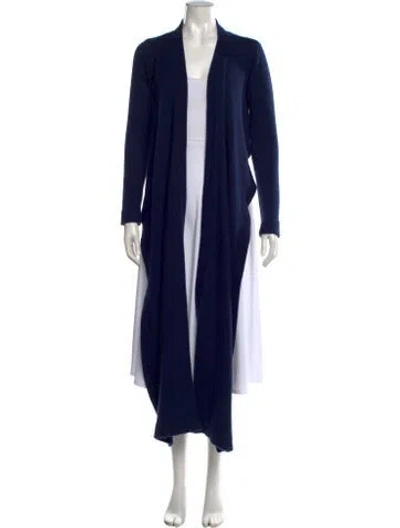 Pre-owned Herve Leger Cashmere Open Front Sweater In Blue