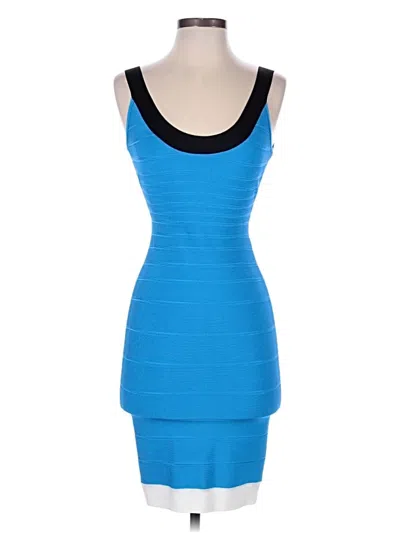 Pre-owned Herve Leger Casual Dress In Blue